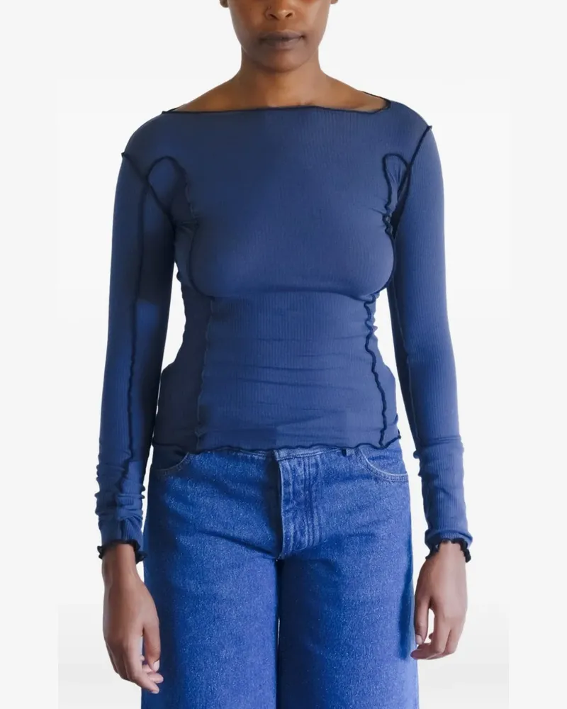 Baserange Omato long-sleeve T-shirt - Blau Blau