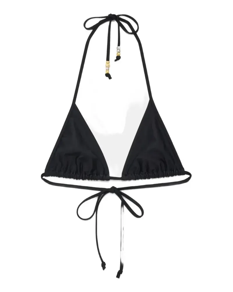 J.W.Anderson bead-embellished triangle bikini top - Schwarz Schwarz