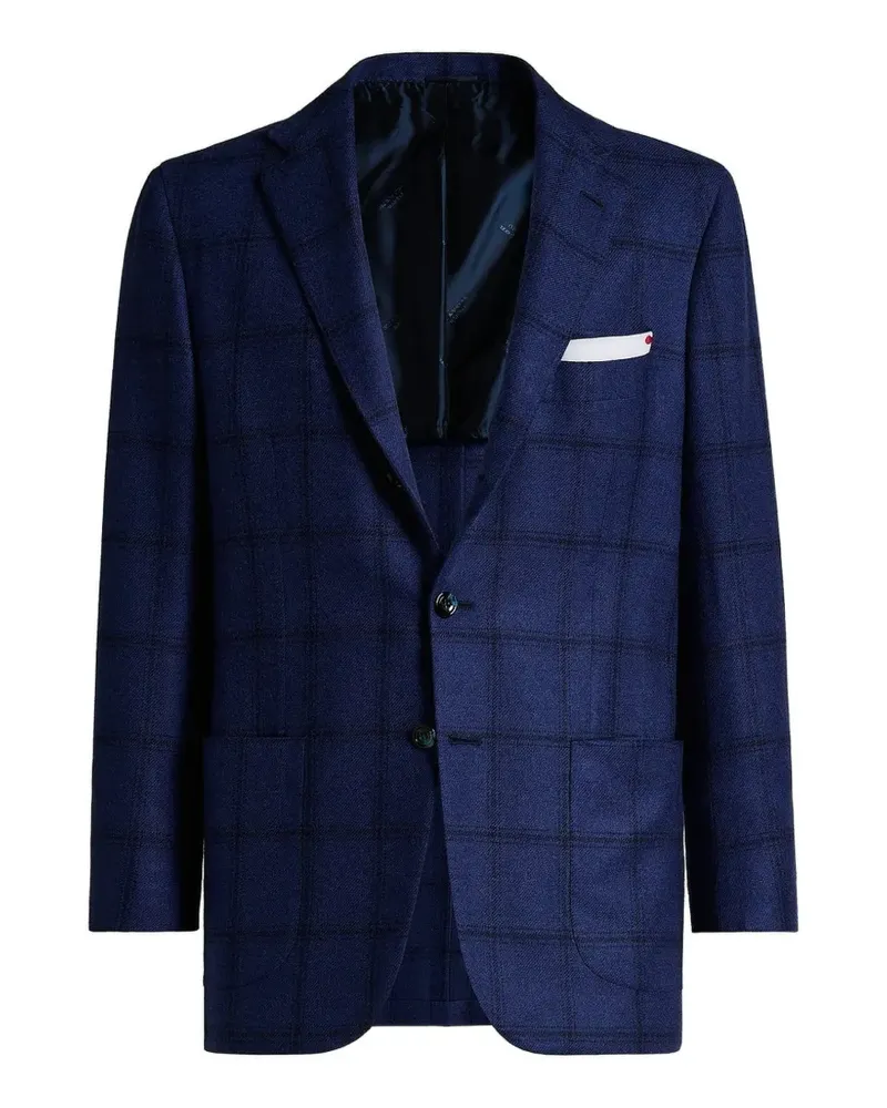 Kiton Karierte Kaschmirjacke - Blau Blau