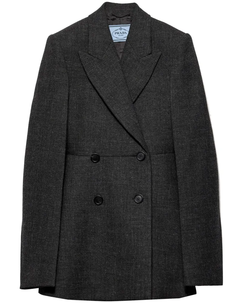 Prada Doppelreihiger Mantel - Grau Grau