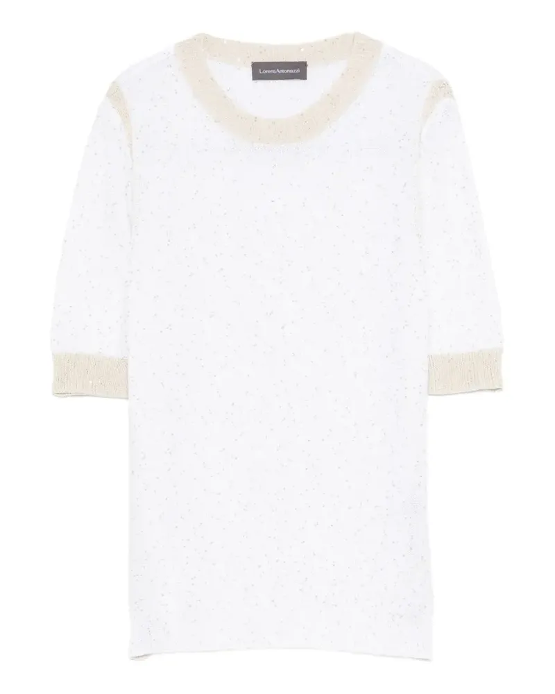 Lorena Antoniazzi sequin-embellished crew-neck sweater - Weiß Weiß
