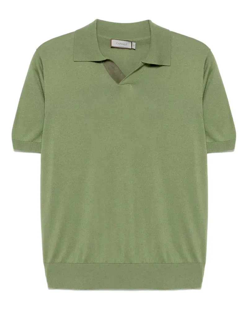 Canali Fein gestricktes T-Shirt - Grün Grün