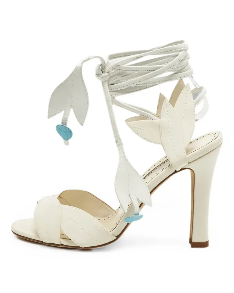 Manolo Blahnik Ossie 23 ankle strap sandals - Weiß Weiß
