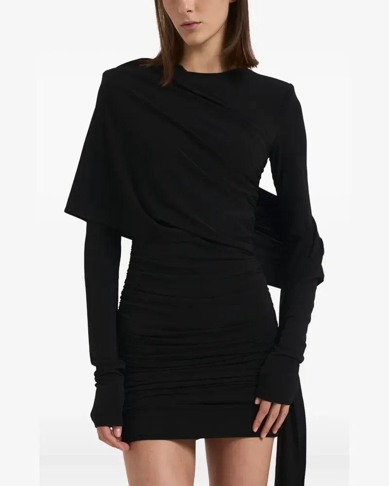 ANDAMANE Xenia draped ruched mini cocktail dress - Schwarz Schwarz