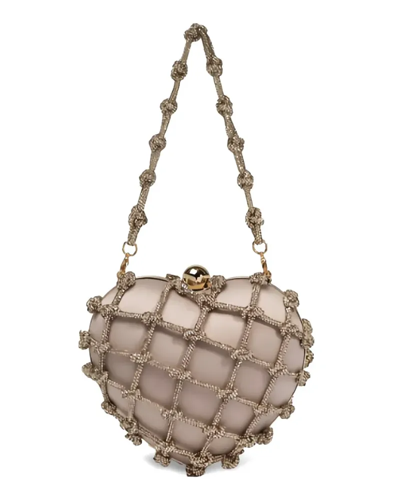 Rosantica Cupido Nodi heart-motif clutch bag - Nude Nude