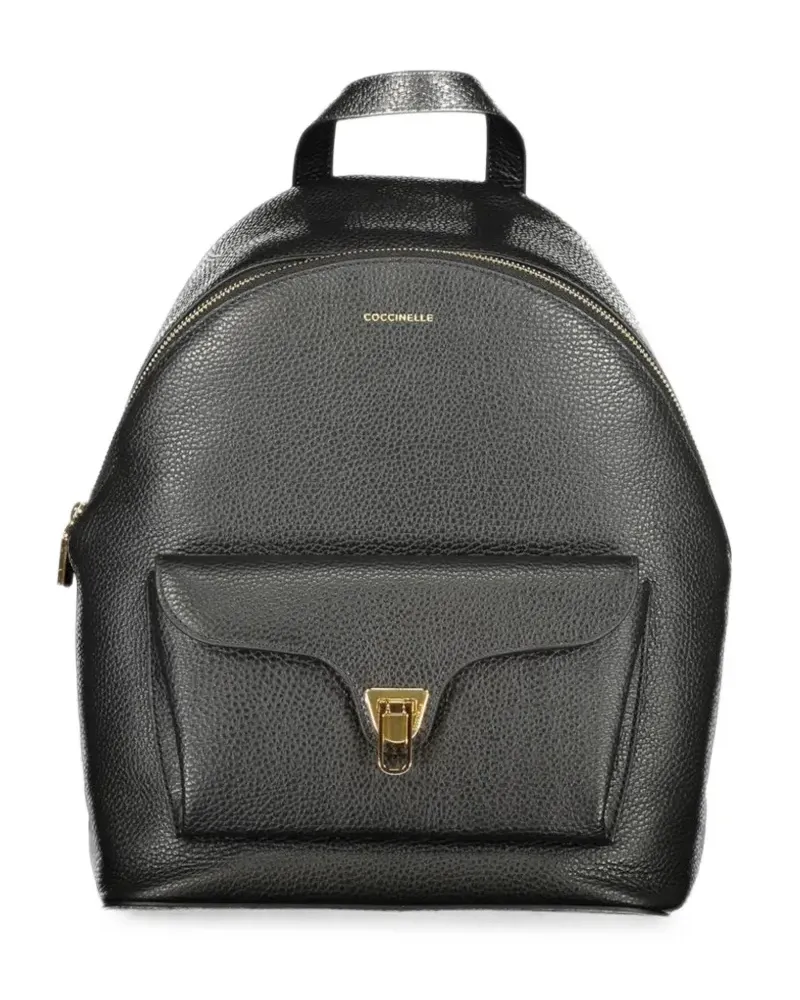 Coccinelle Alpha Rucksack aus gekörntem Leder - Schwarz Schwarz