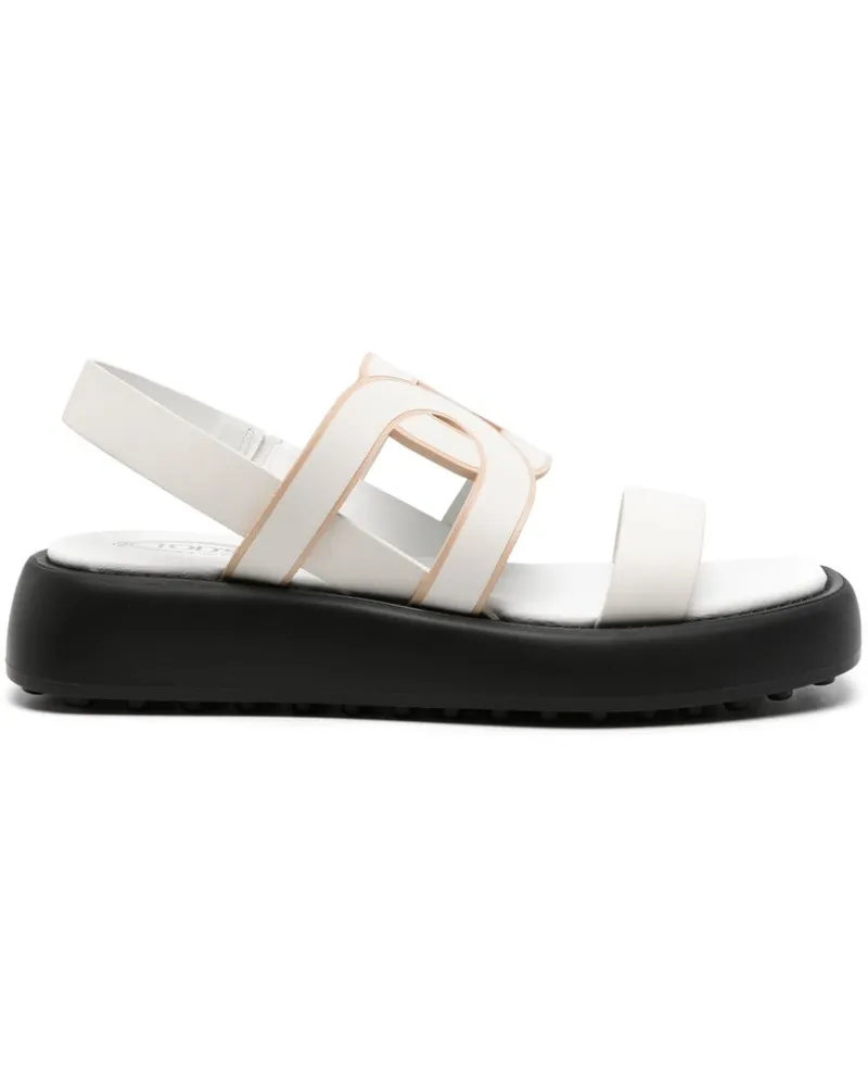 TOD'S Pantoletten mit Cut-Out - Weiß Weiß