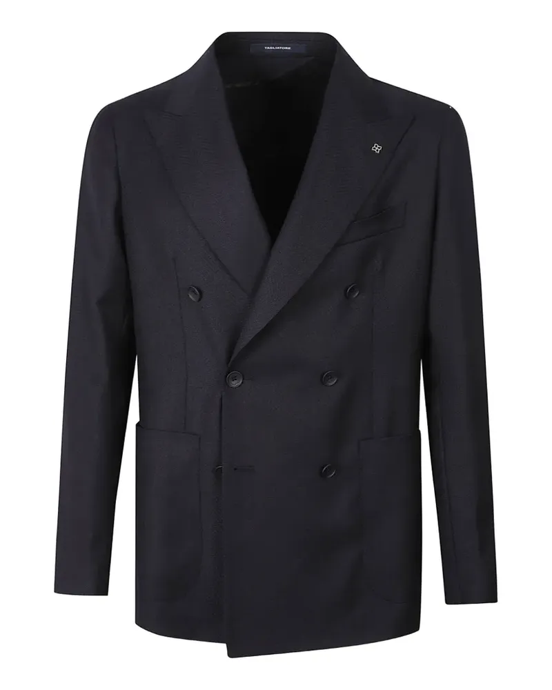 Tagliatore double-breasted chevron blazer - Blau Blau