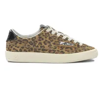 leopard-print suede sneakers - Braun