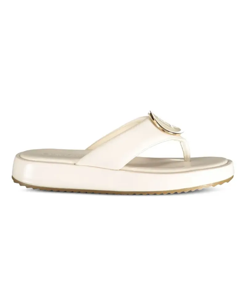 Laura Biagiotti Plateau-Sandalen mit Logo-Schild - Weiß Weiß