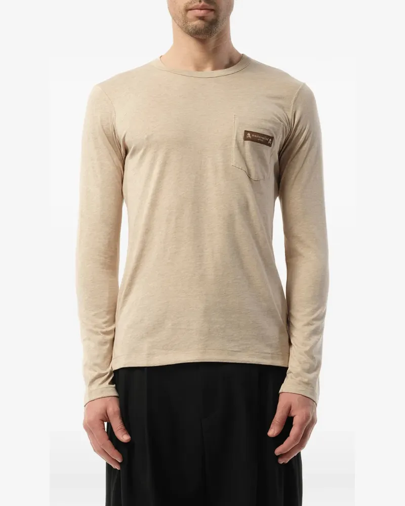 Mastermind Japan logo-patch pocket T-shirt - Nude Nude