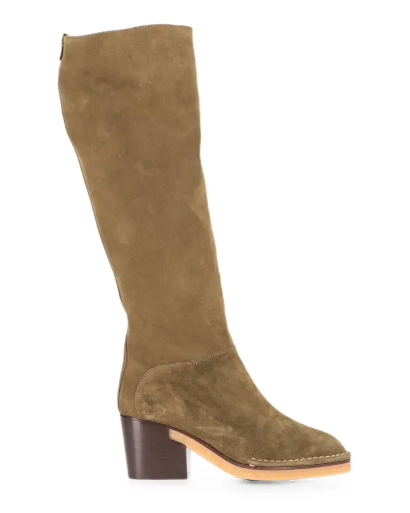 TOD'S Kniehohe Stiefel aus Wildleder - Grün Grün