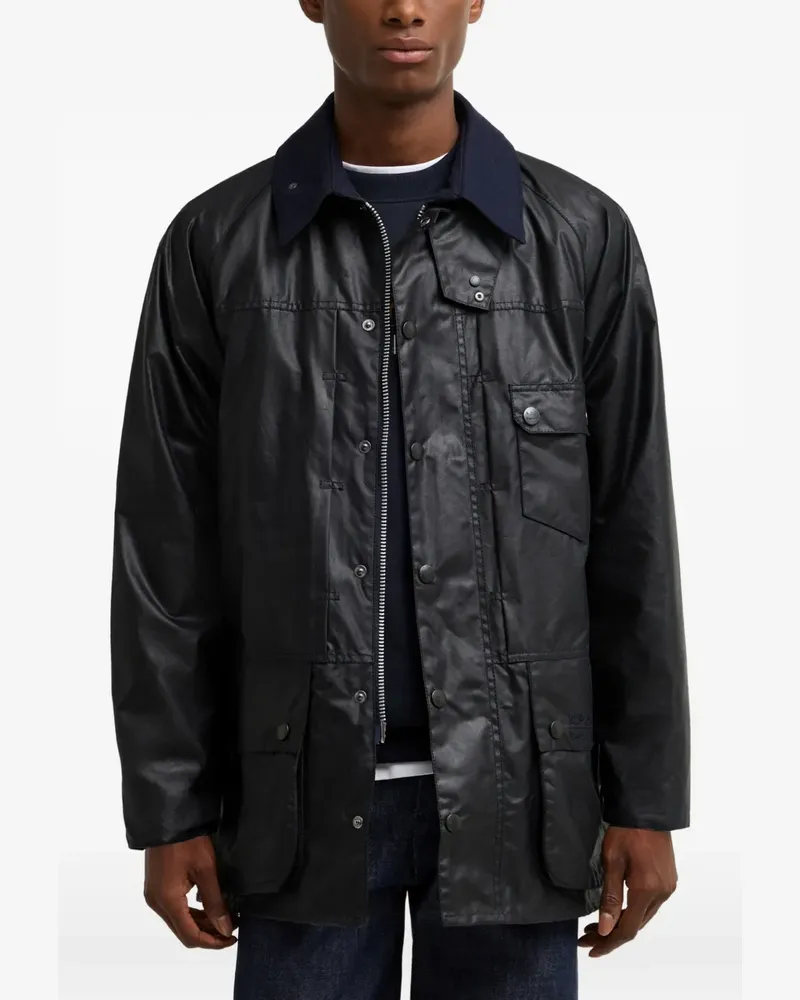 Barbour Kapuzenjacke aus gewachster Baumwolle - Blau Blau