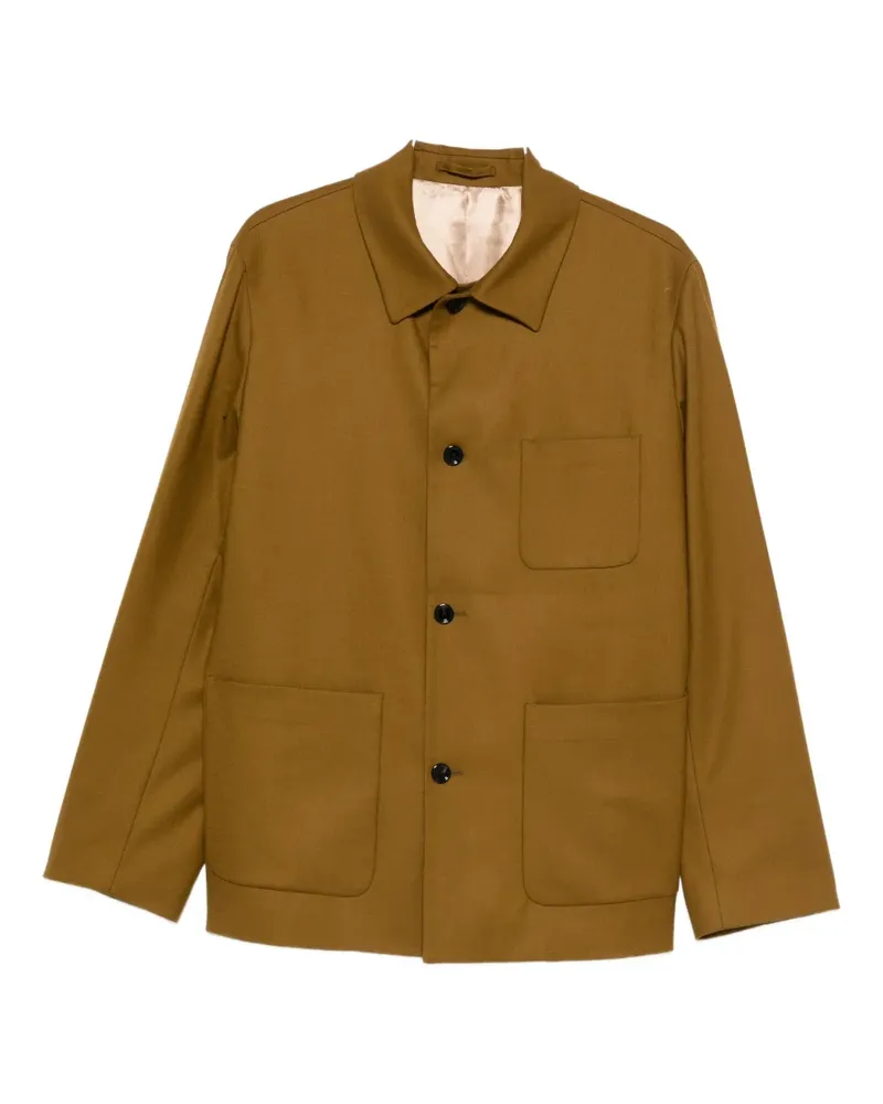 LARDINI patch-pocket shirt jacket - Braun Braun