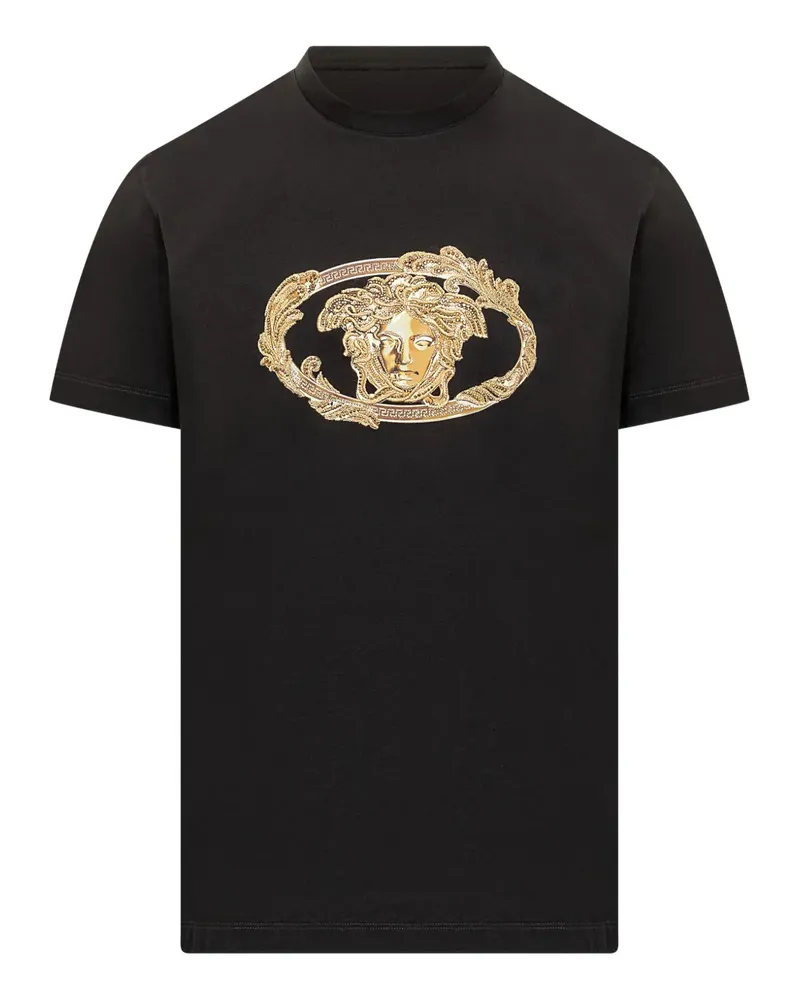 Versace T-Shirt mit Medusa-Detail - Schwarz Schwarz