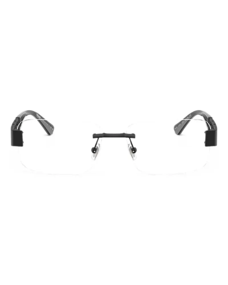 Versace Rahmenlose Brille mit Greca-Bügeln - Schwarz Schwarz