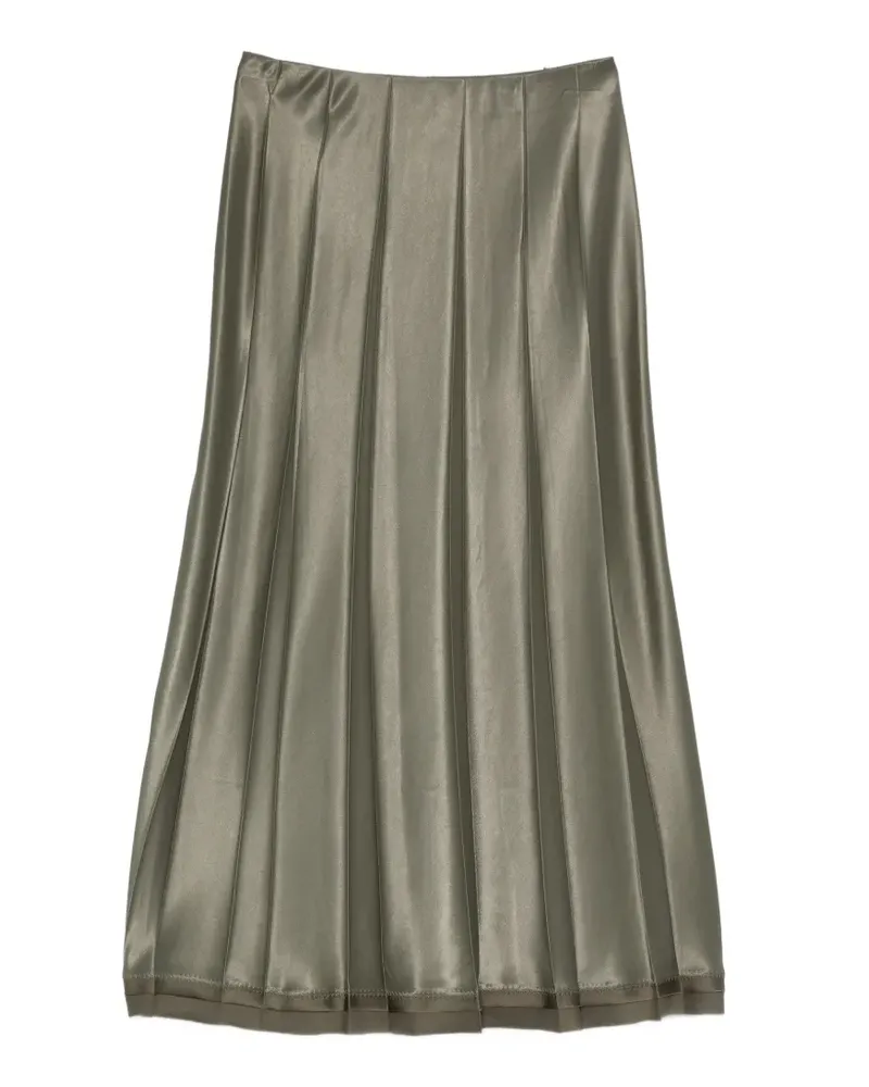 Vince pleated-design satin-finish midi skirt - Grün Grün