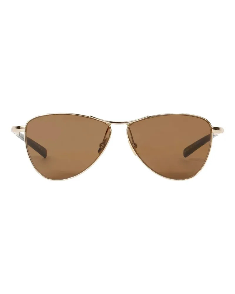 Yves Saint Laurent 831 Vesper triangular-frame sunglasses - Gold Gold