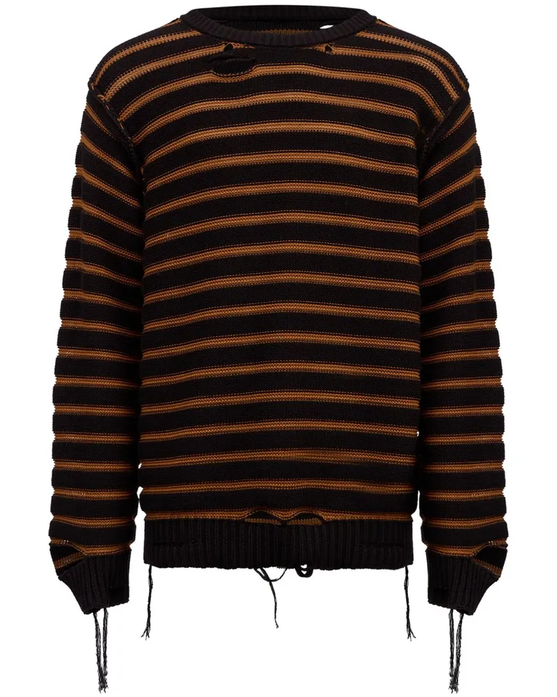Maison Margiela Gestreifter Pullover - Schwarz Schwarz