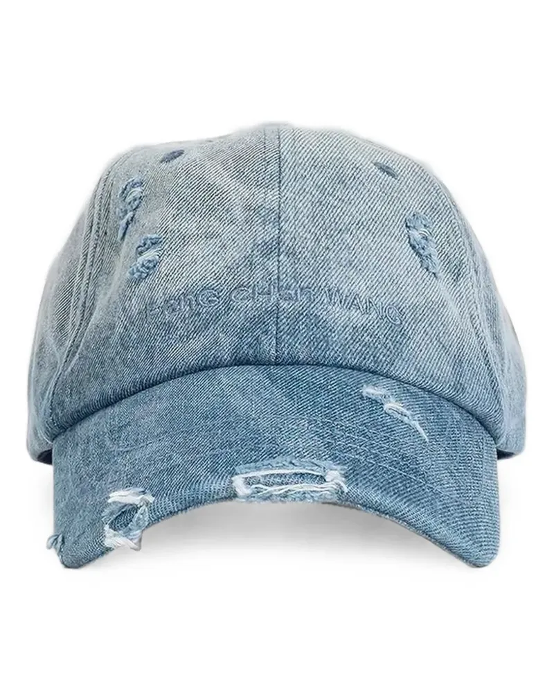 Feng Chen Wang distressed-effect washed baseball cap - Blau Blau