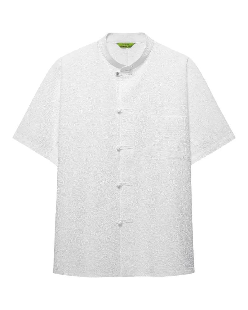 Shanghai Tang seersucker frog-fastening shirt - Weiß Weiß