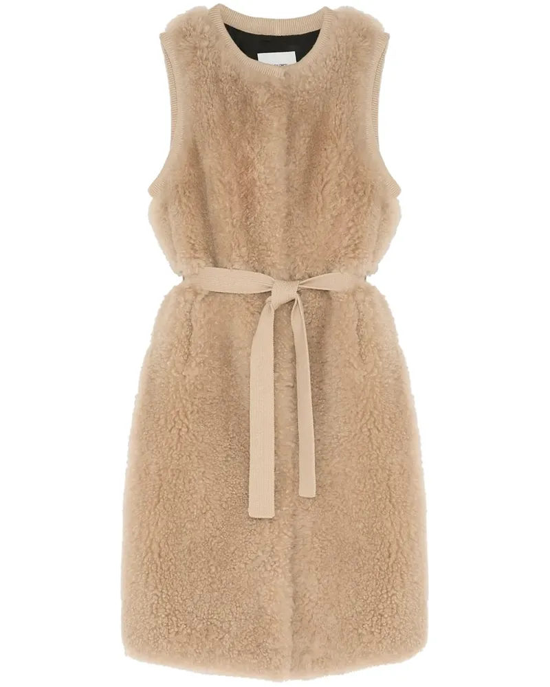 Yves Salomon Shearling-Weste mit Gürtel - Nude Nude