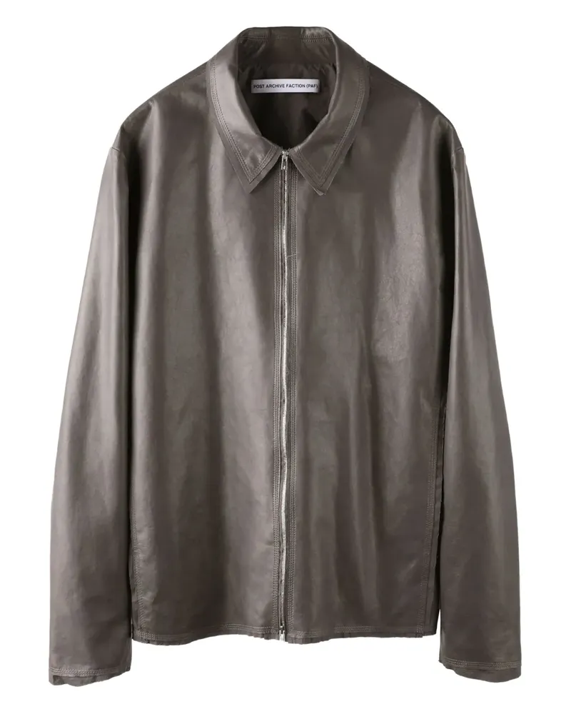 Post Archive Faction Lederjacke mit Reißverschluss - Braun Braun