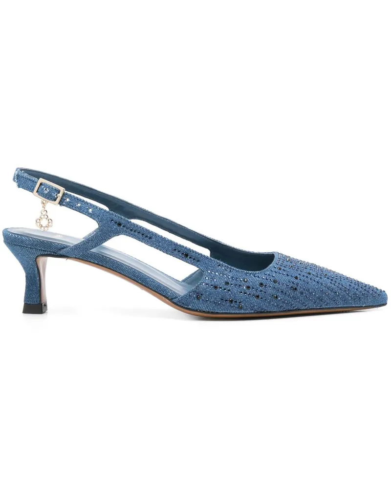 Maje Pumps mit Kristallen 50mm - Blau Blau