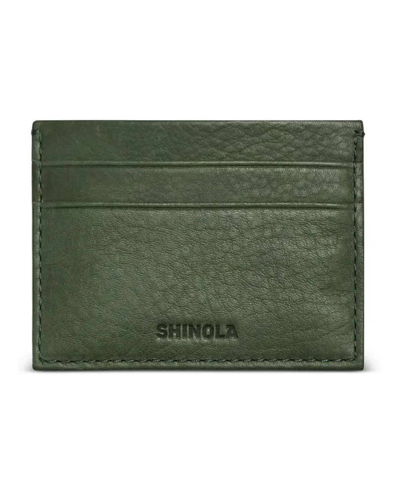 SHINOLA Kartenetui mit Ziernähten - Grün Grün