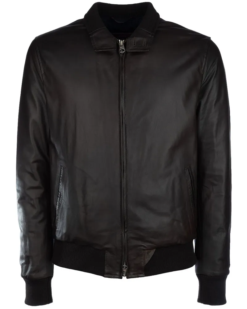 Stewart Bomberjacke aus Leder - Schwarz Schwarz