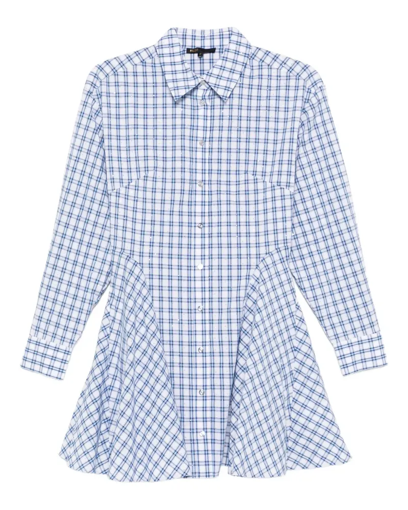 Maje Minikleid mit Karomuster - Weiß Weiß