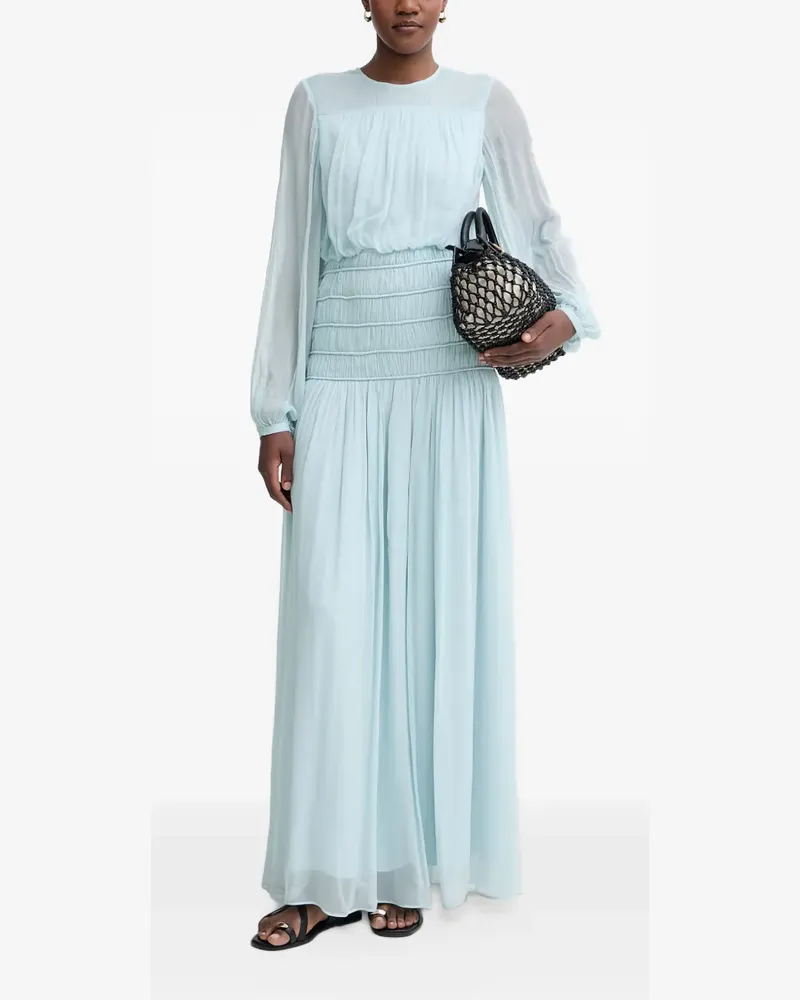 Twin-Set Gerafftes Seidenkleid - Blau Blau