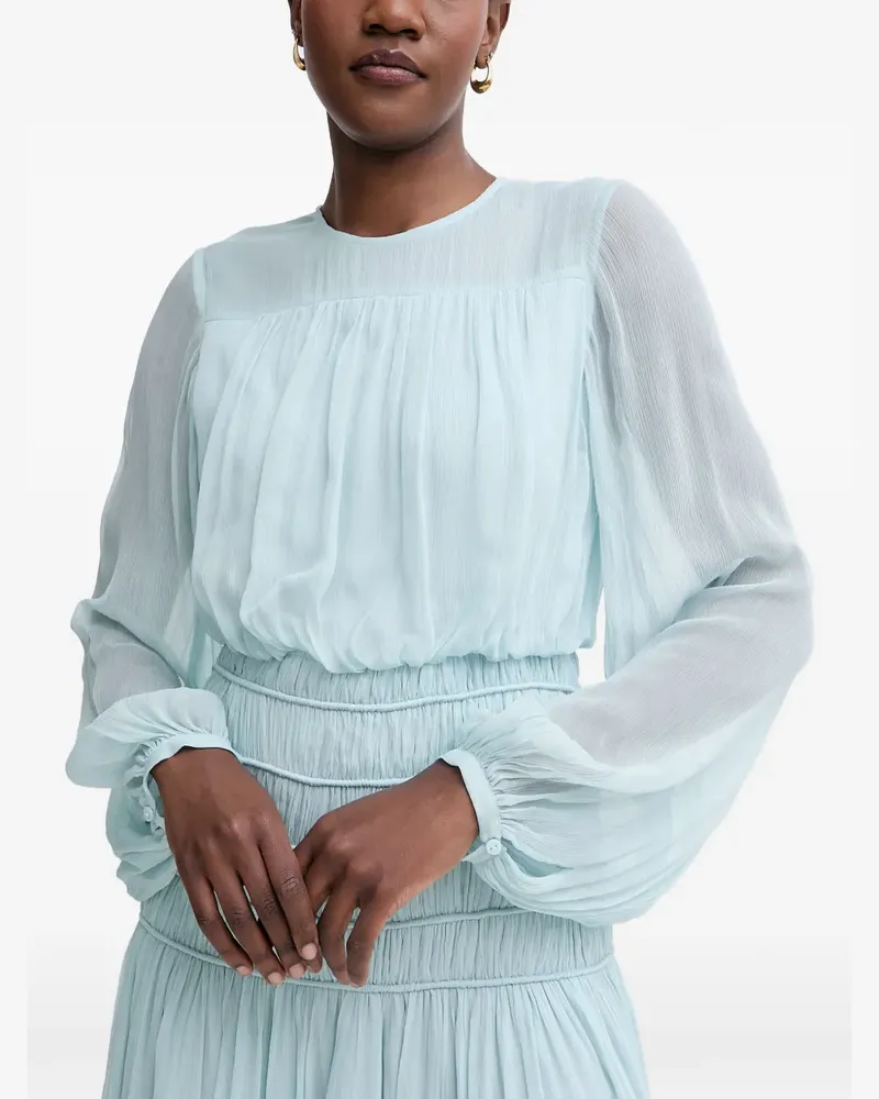 Twin-Set Gerafftes Seidenkleid - Blau Blau