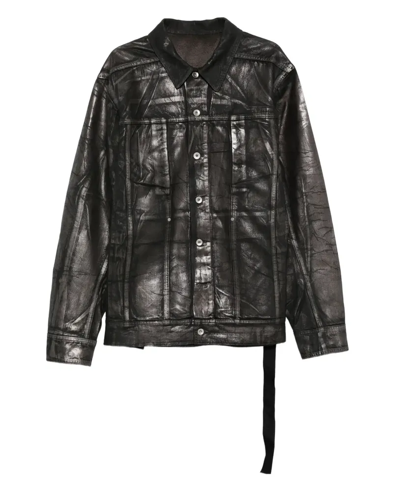 DRKSHDW by Rick Owens Jumbo Jeansjacke im Metallic-Look - Schwarz Schwarz