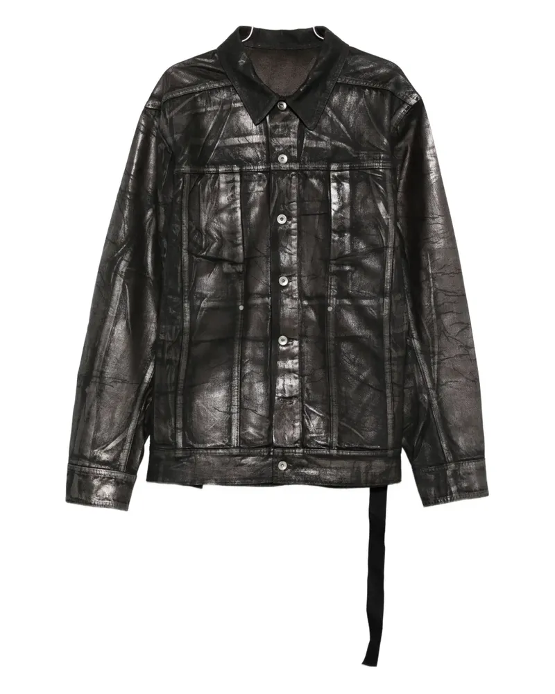 DRKSHDW by Rick Owens Jumbo metallic-effect denim jacket - Schwarz Schwarz