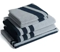 Gestreiftes Handtuch aus Bio-Baumwolle - Blau