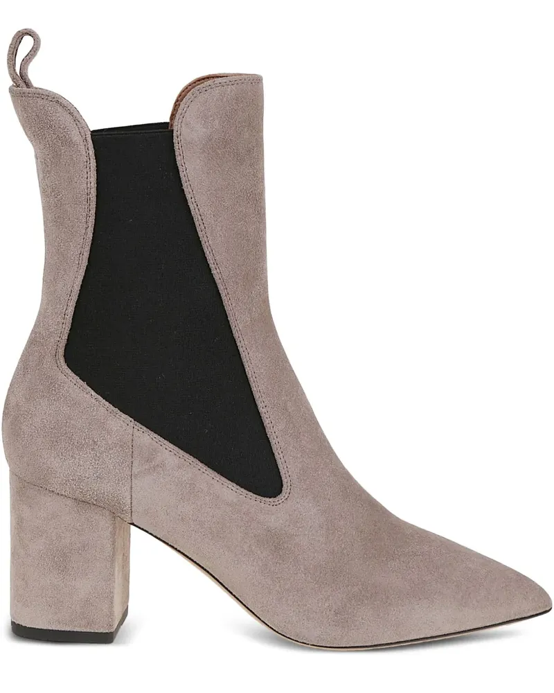 Paris Texas Spitze Chelsea-Boots mit Blockabsatz 70mm - Nude Nude