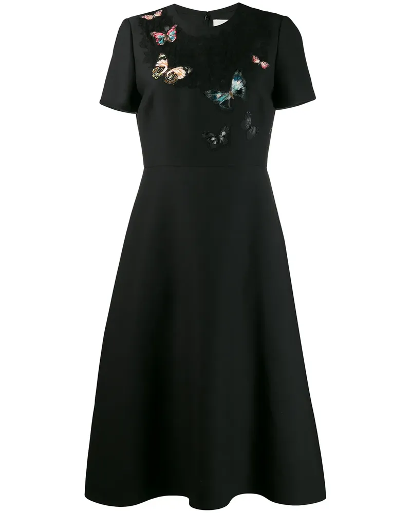 Valentino Garavani Besticktes Kleid aus Crêpe - Schwarz Schwarz