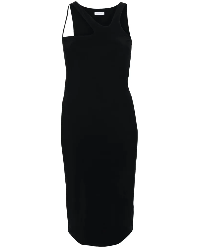 Patrizia Pepe Asymmetrisches Essential Maxikleid - Schwarz Schwarz