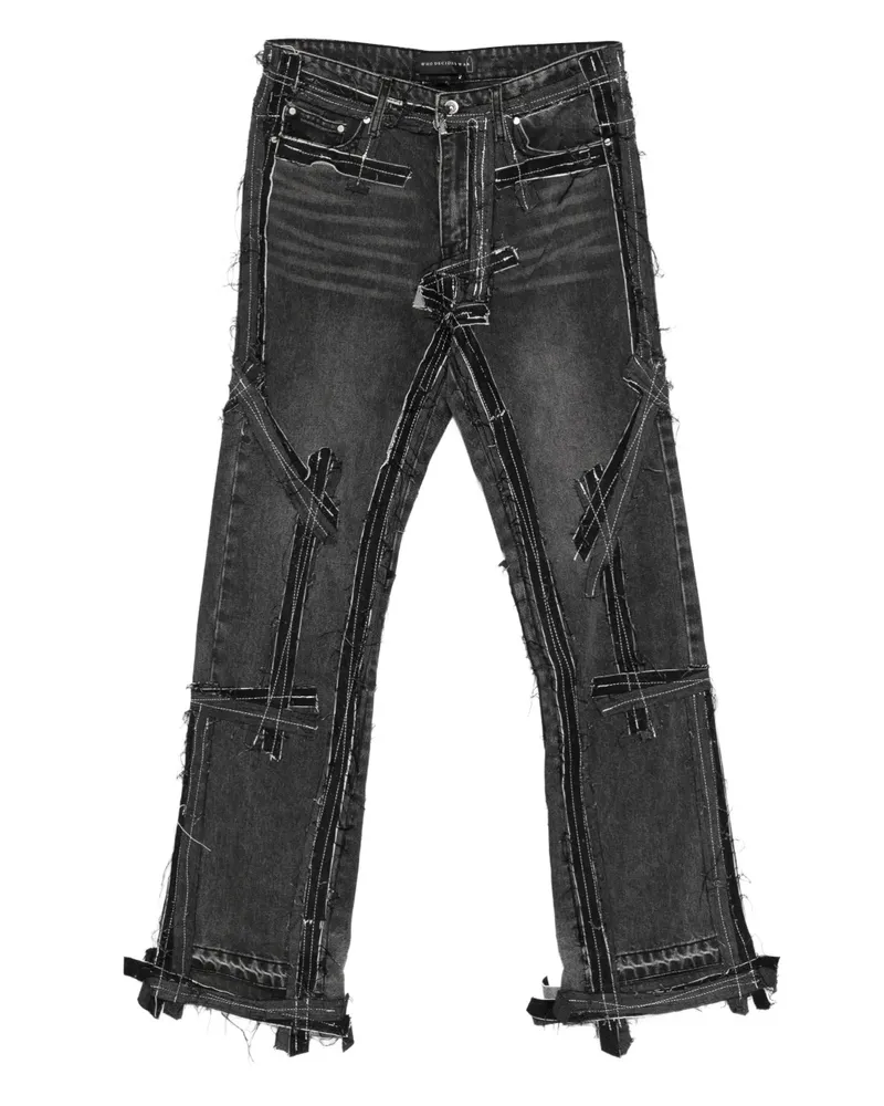 WHO DECIDES WAR Ausgefranste Exposure Jeans - Grau Grau