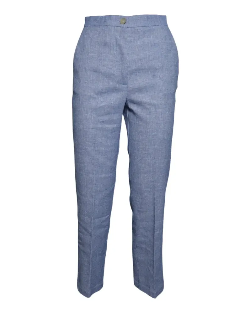 SOLOTRE button-up straight-leg trousers - Blau Blau