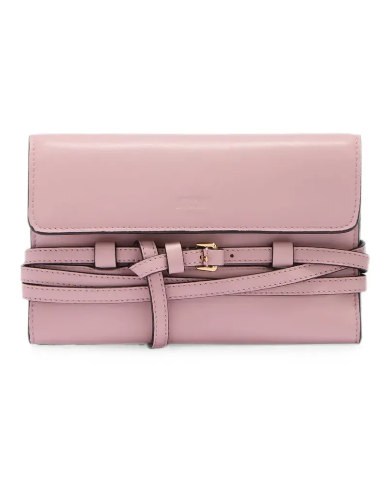 Moschino buckled-detail leather wallet - Rosa Rosa