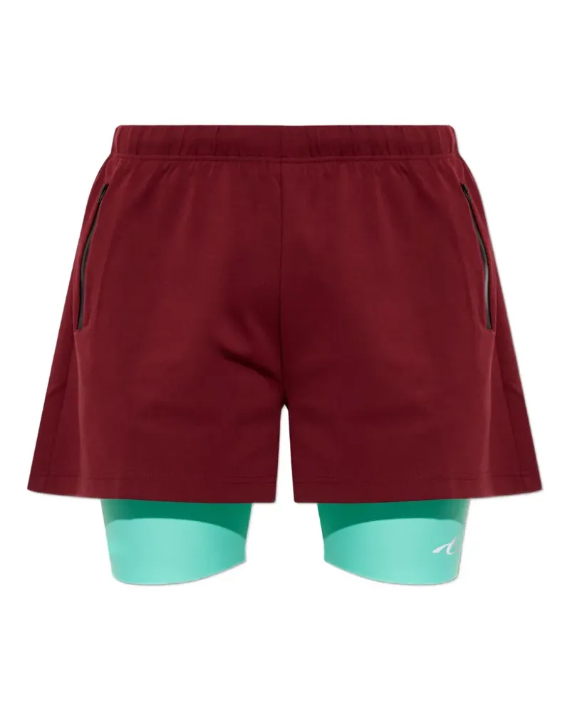 Balenciaga logo-print layered shorts - Rot Rot