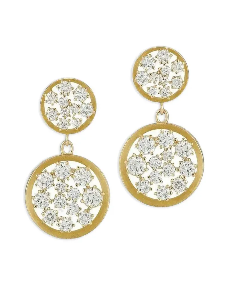 Jade Trau 18kt Gelbgold-Hängeohrring mit Diamant Gold