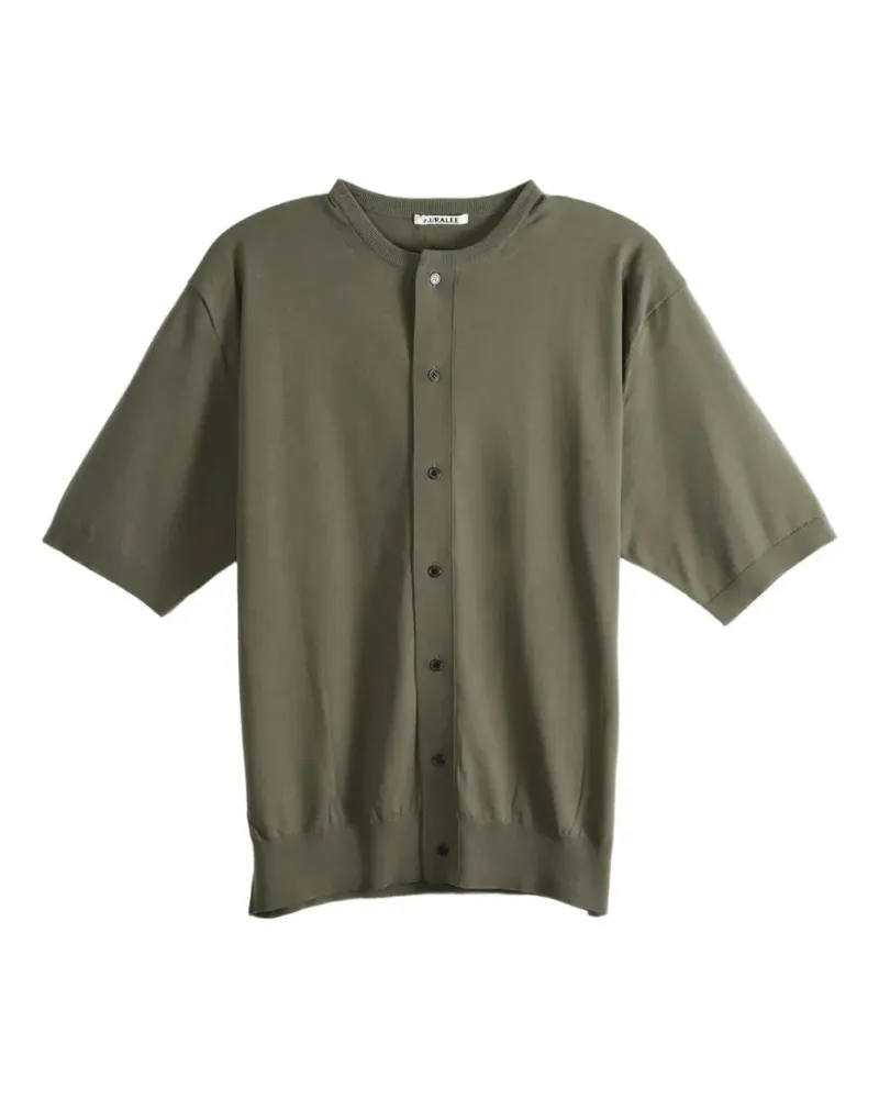 AURALEE Kurzärmeliger Giza Cardigan - Grün Grün