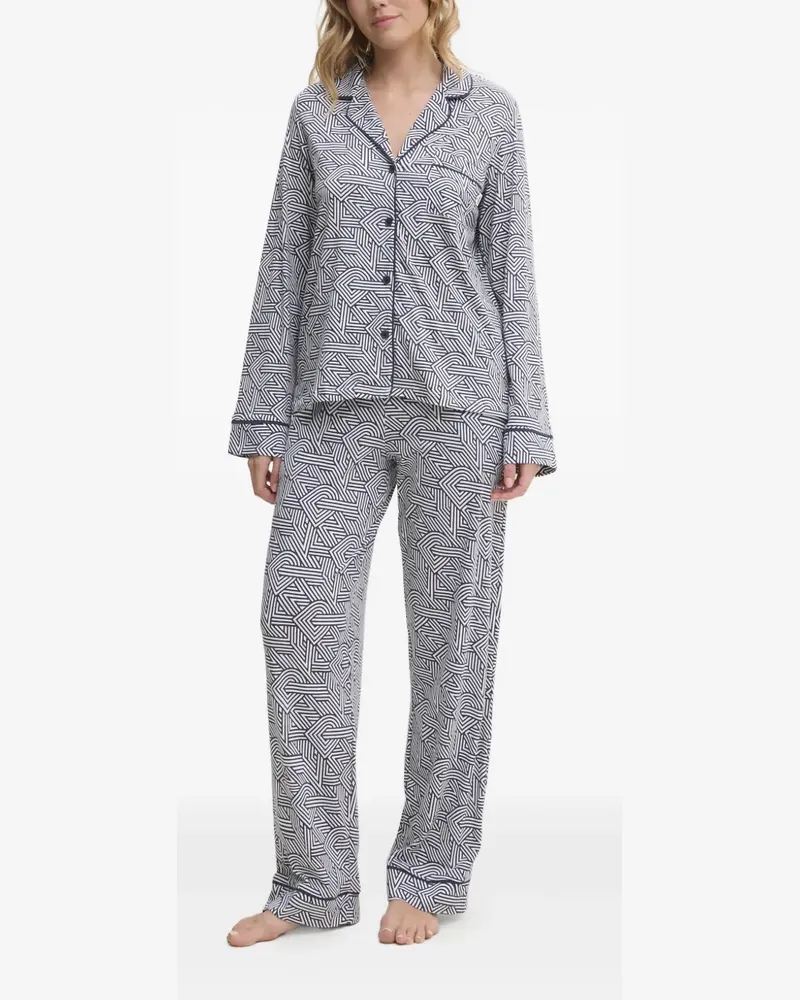 DKNY geometric-print pyjama - Blau Blau