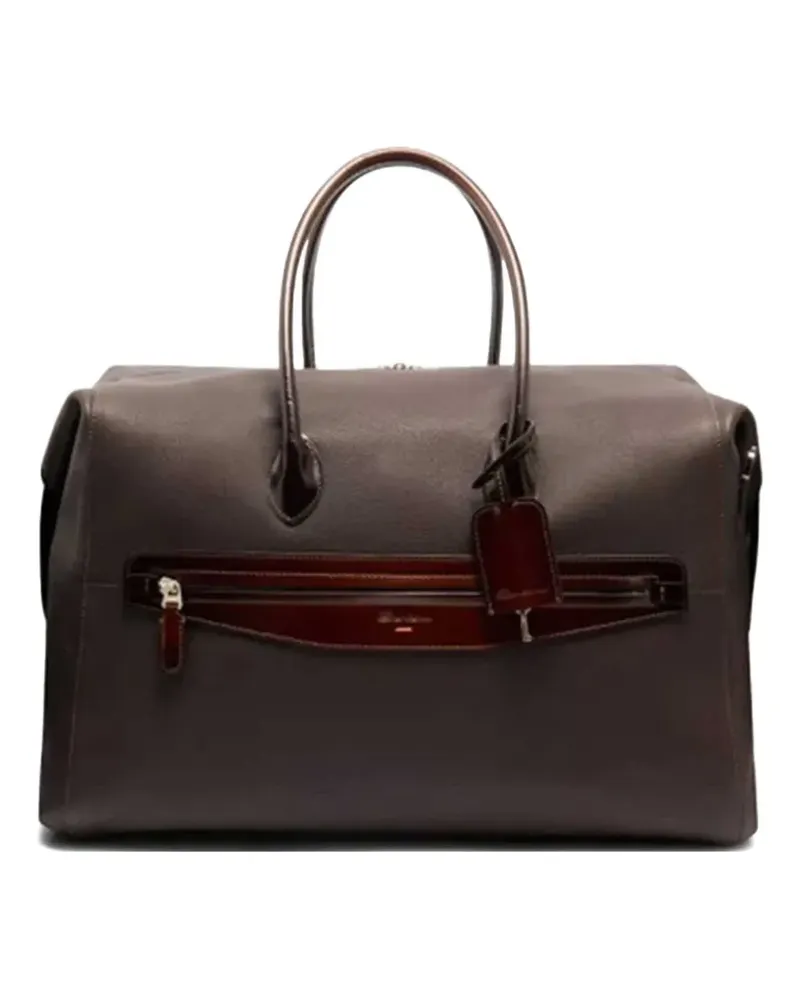 Santoni Reisetasche mit Lederhenkel - T50DarkBrown T50darkbrown