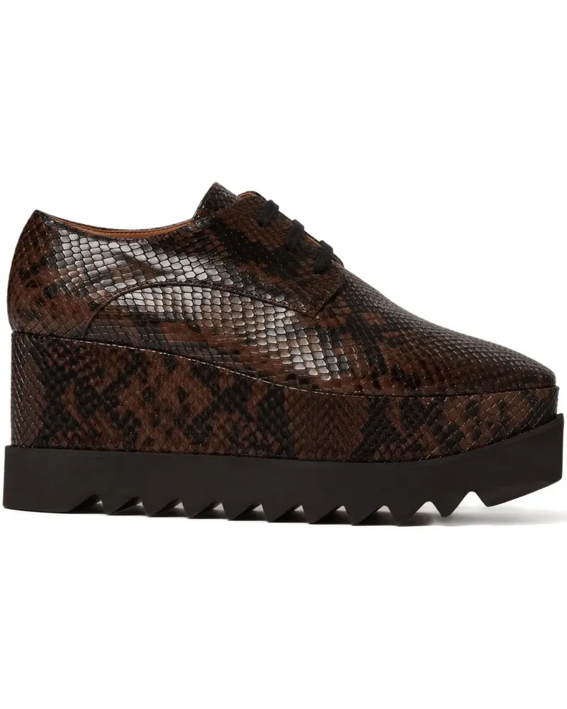 Stella McCartney Elyse Plateau-Derby-Schuhe mit Schlangen-Effekt 80mm - Braun Braun