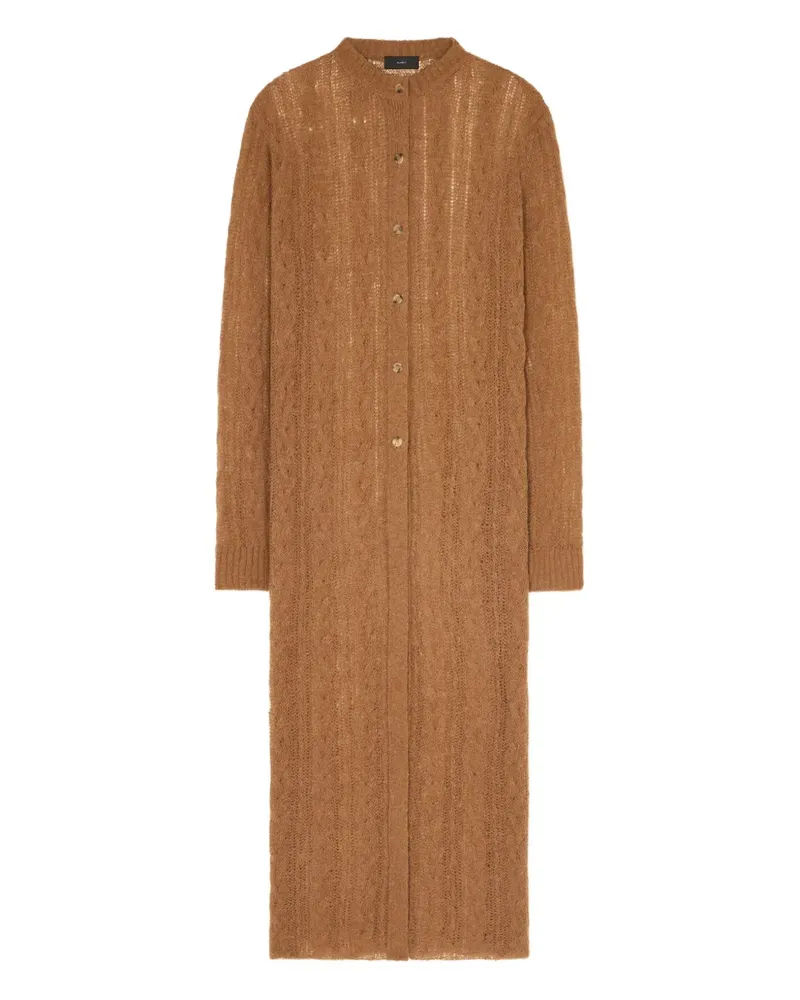 Alanui Langer Cardigan mit Zopfmuster - Braun Braun