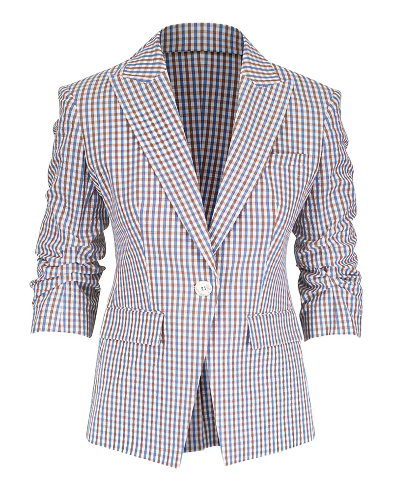 Veronica Beard Clayton gingham-check blazer - Blau Blau